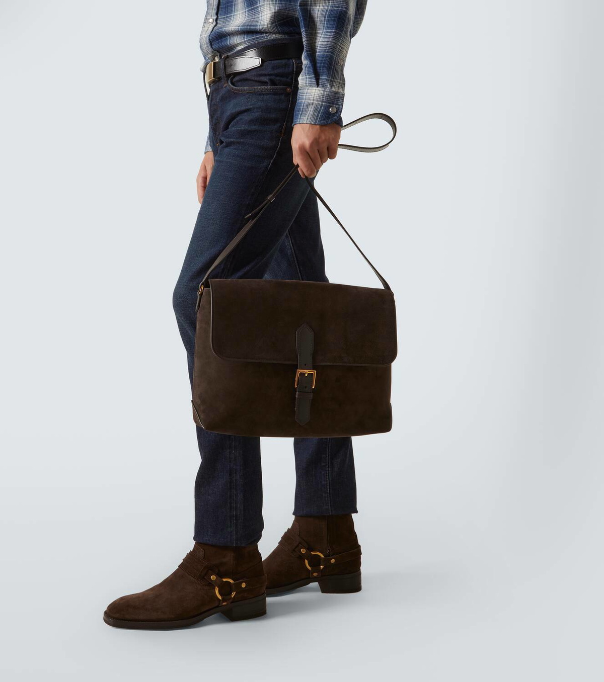 Tom Ford Medium suede messenger bag TOM FORD