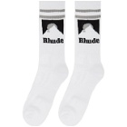 Rhude White Mountain Logo Socks