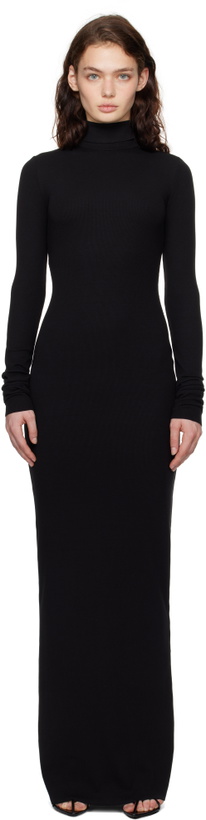Photo: ÉTERNE Black Long Sleeve Turtleneck Maxi Dress
