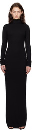 ÉTERNE Black Long Sleeve Turtleneck Maxi Dress