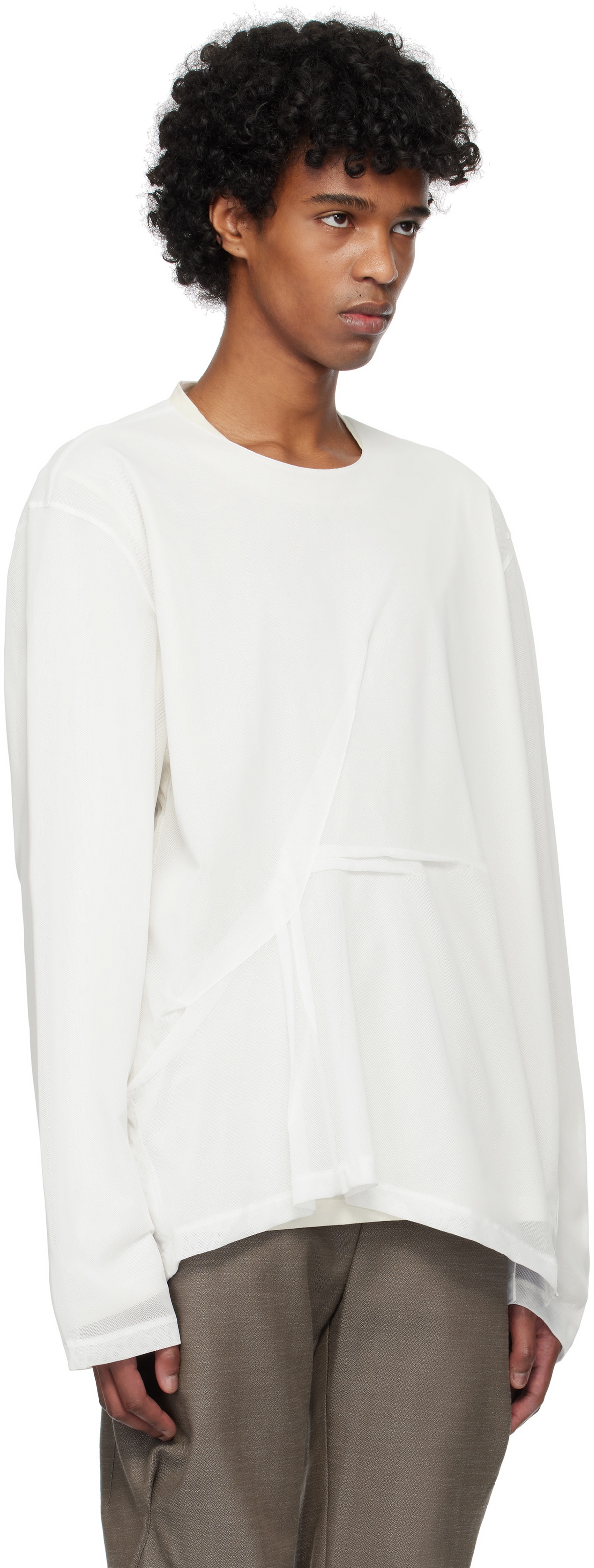 Kiko Kostadinov Off-White & White Inex Mesh T-shirt