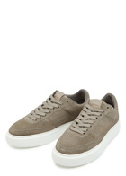 Cleens Court Panelled Suede Sneakers Taupe