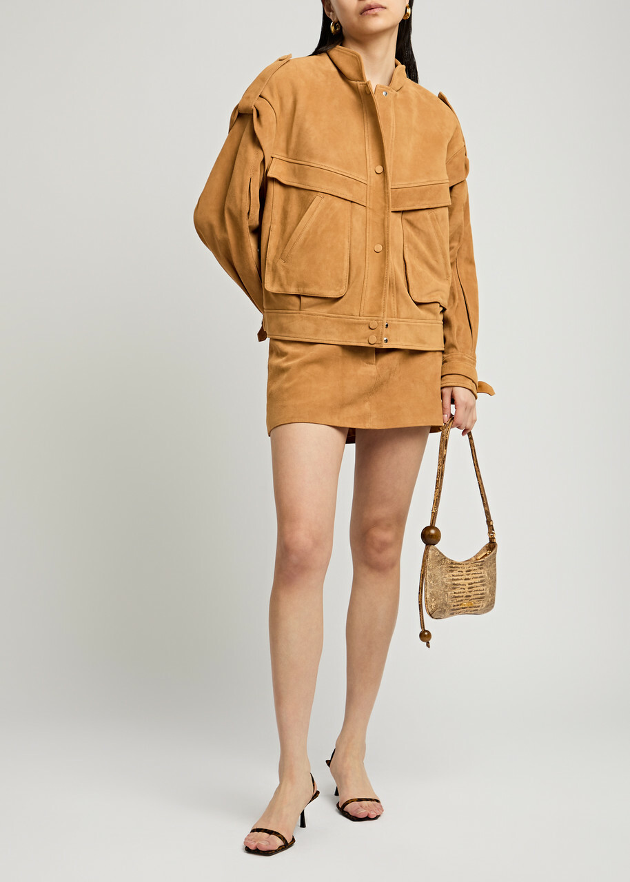 Aexae Panelled Suede Jacket Camel