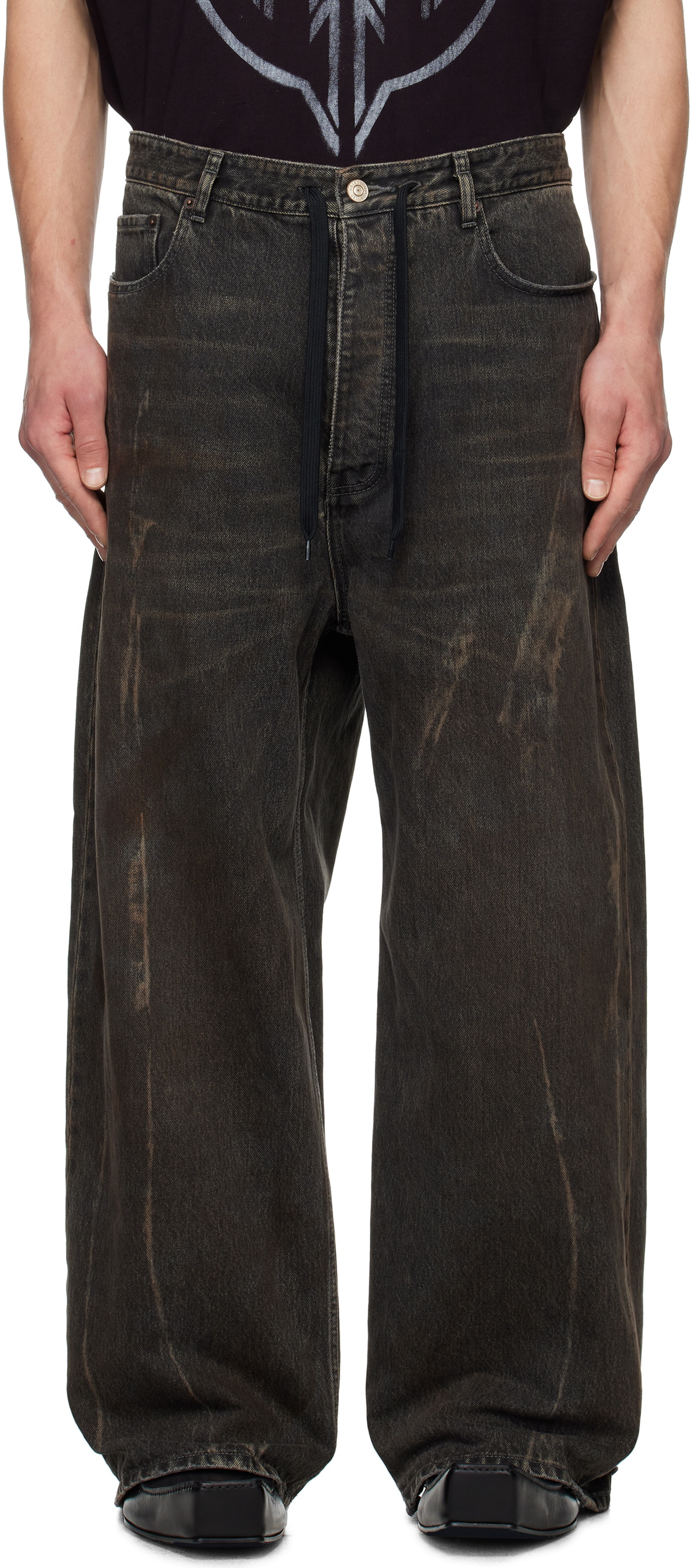 Cut-up Baggy Pants in Black | Balenciaga US