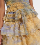 Susan Fang Smocked tulle top