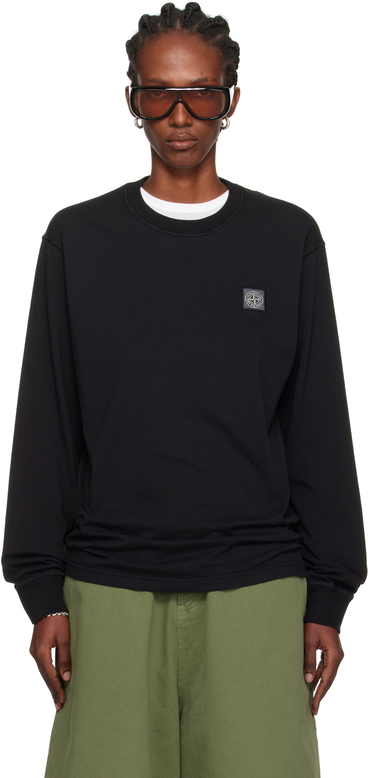 Stone Island Black 2100030 Organic Cotton Jersey 'Fissato' Effect T-shirt