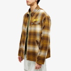 Kenzo Paris Men's Kenzo Checked Plaid Zip Overshirt in Dark Brown