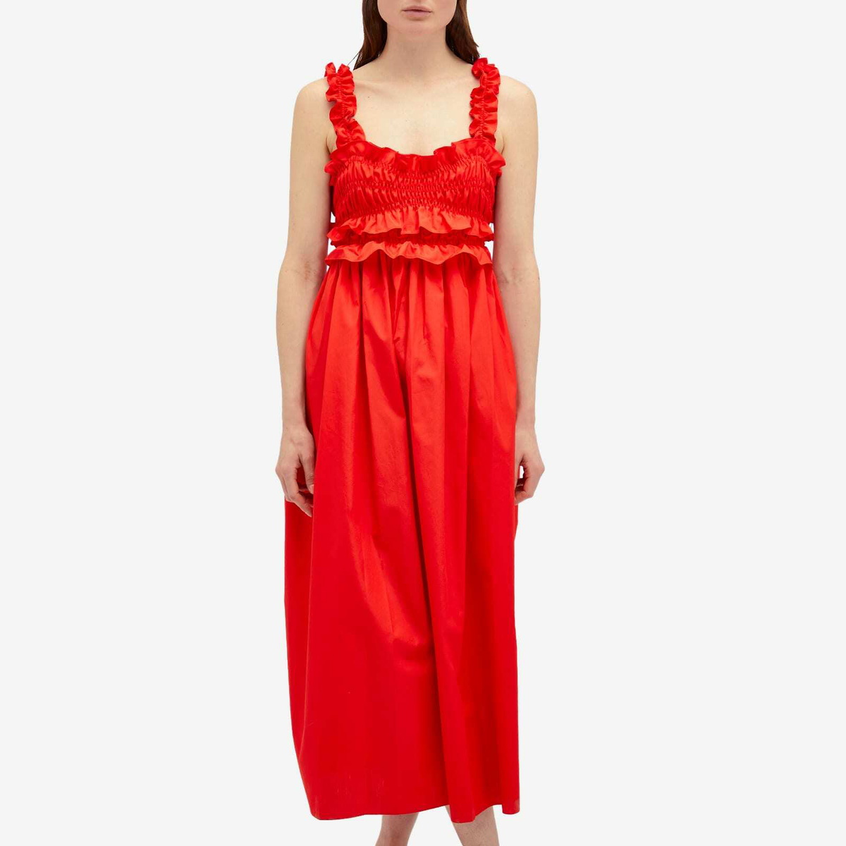 国内発送/送関込【Cecilie Bahnsen】GIOVANNA DRESS GIOVANNA | DRESS SILK SATIN OLIVE
