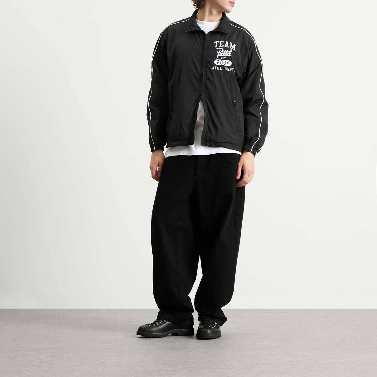 Patta Men's Athletic Nylon Track Jacket in Black