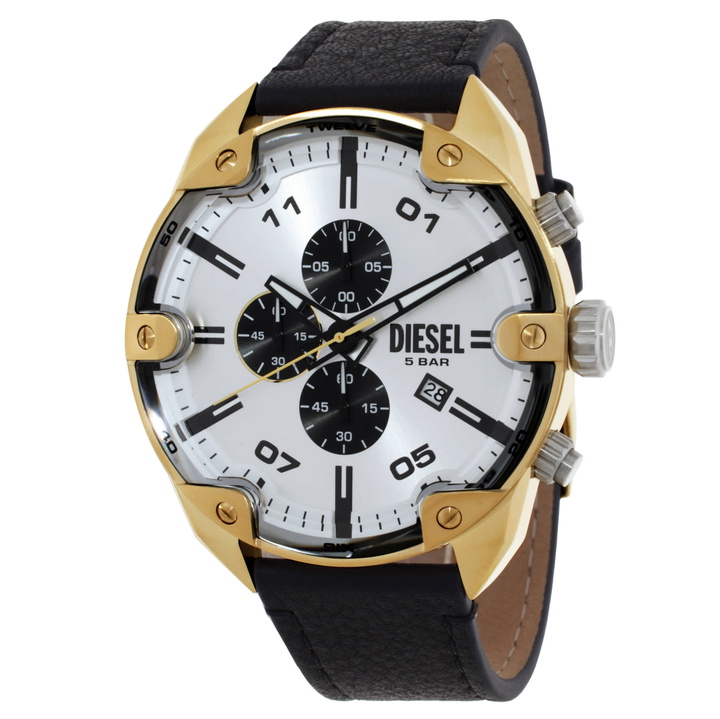 Photo: Diesel Spiked Chronograph Quartz Silver Dial Mens Watch DZ4671