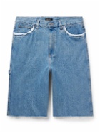 A.P.C. - Oakland Straight-Leg Frayed Denim Shorts - Blue