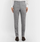 Richard James - Navy Hyde Prince of Wales Checked Slub Linen-Blend Suit Trousers - Navy