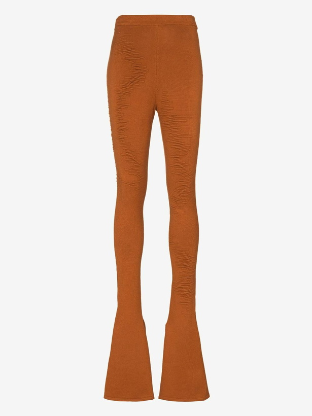 Photo: Selasi X Browns Focus Brown Muscle Flared Knitted Leggings
