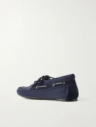 Manolo Blahnik - Marino Suede Boat Shoes - Blue
