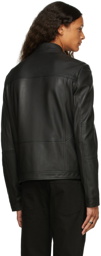 Hugo Black Leather Lokis Jacket