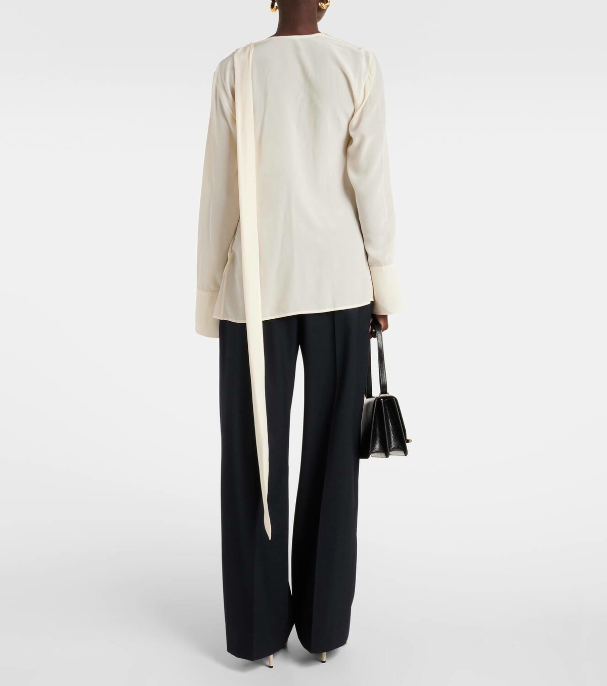 Victoria Beckham Scarf-detail silk blouse