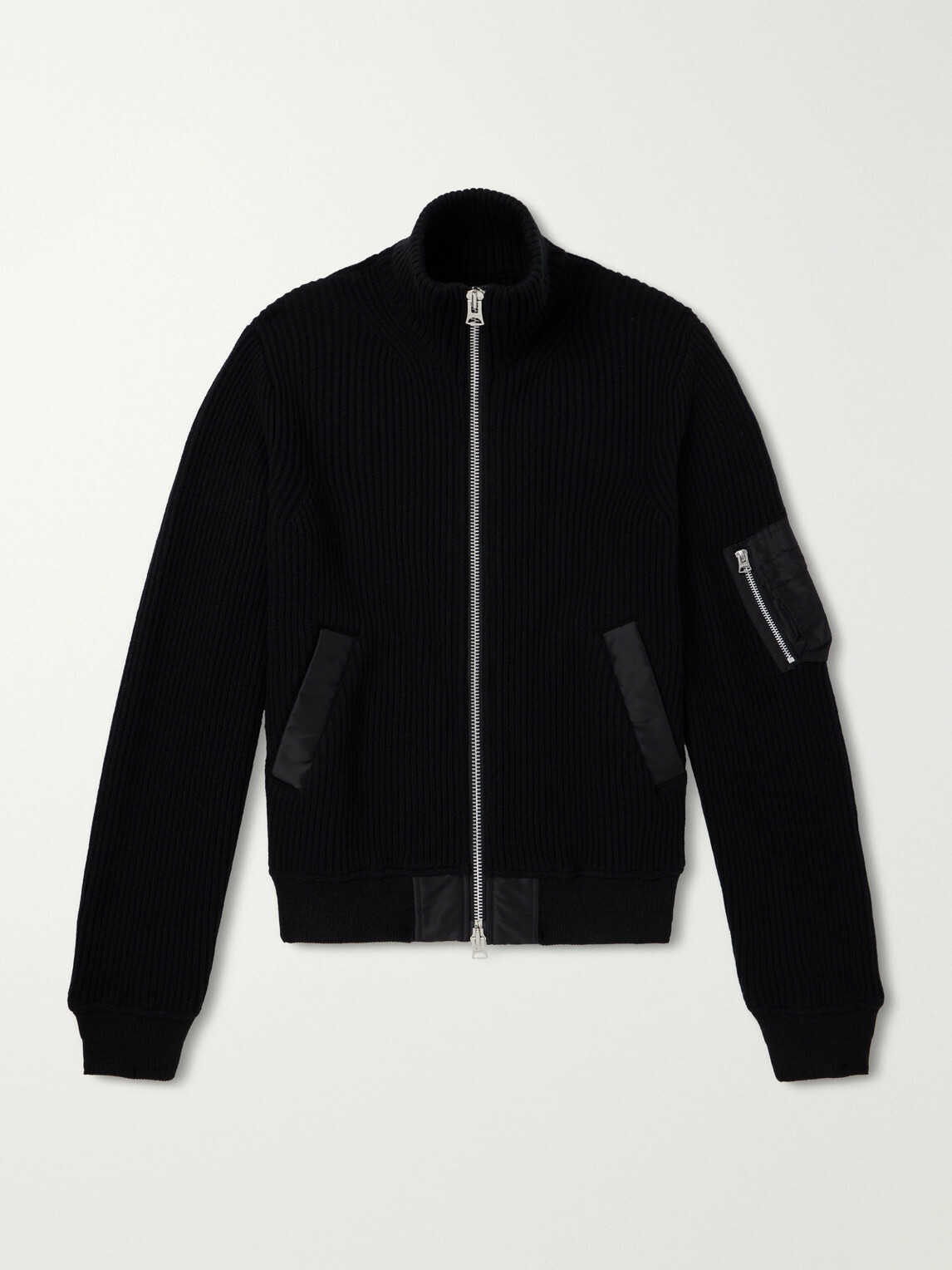 Sacai - Knitted Wool Blouson Jacket - Black Sacai