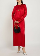 Armarium Bruna Stretch-silk Midi Dress Red