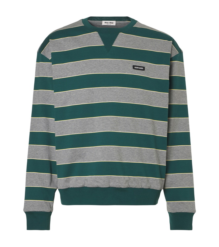 Photo: Miu Miu Striped cotton jersey sweatshirt