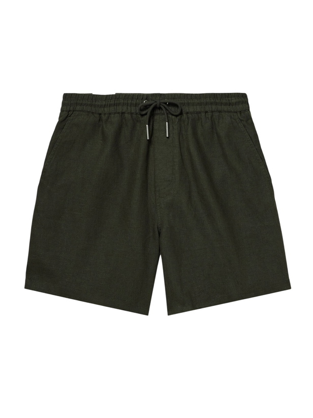Photo: NN07 - Gregor 1454 Straight-Leg Linen Drawstring Shorts - Green