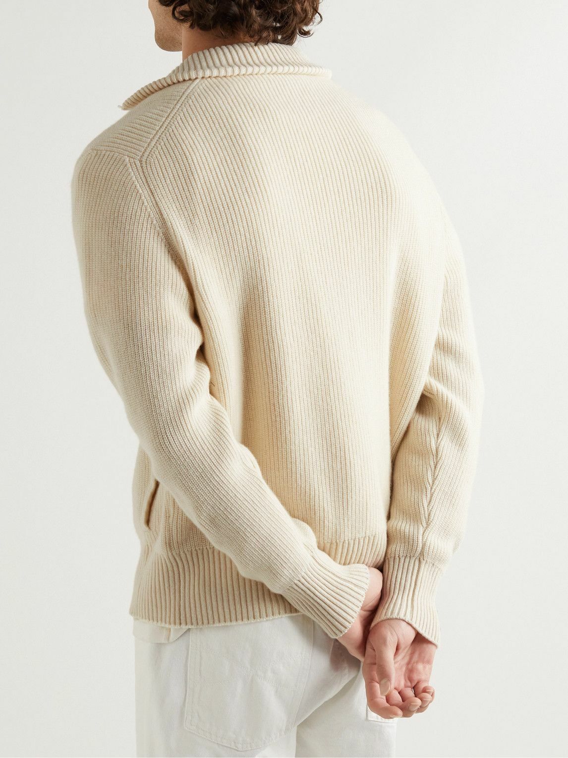 【COSYHARU】Cashmere ribbed cardigan Alex Mill Cashmere Ribbed Cardigan - Oatmeal | Cardigan