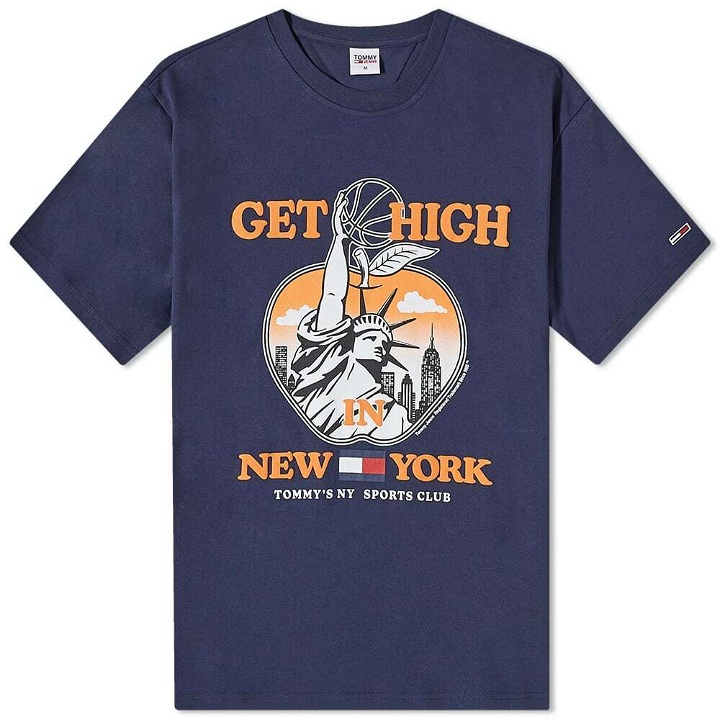 Photo: Tommy Jeans Men's New York Basketball T-Shirt in Twilight Navy
