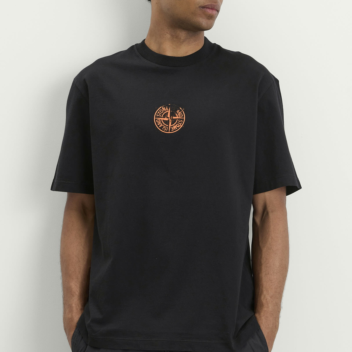 Stone Island Men's Vertical Placement T-Shirt in Black
