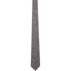 Brioni Brown and White Silk Standard Tie and Pocket Square Set