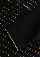 Percival Kihara Striped Cotton Polo Shirt Black