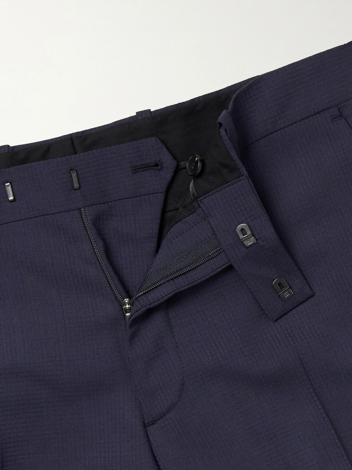 Mr P. - Straight-Leg Houndstooth Wool Suit Trousers - Blue