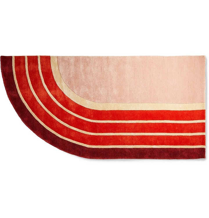 Photo: Pieces - Track Patterned Rug, 5' x 10' - Red