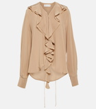 Victoria Beckham Ruffled silk crêpe de chine blouse