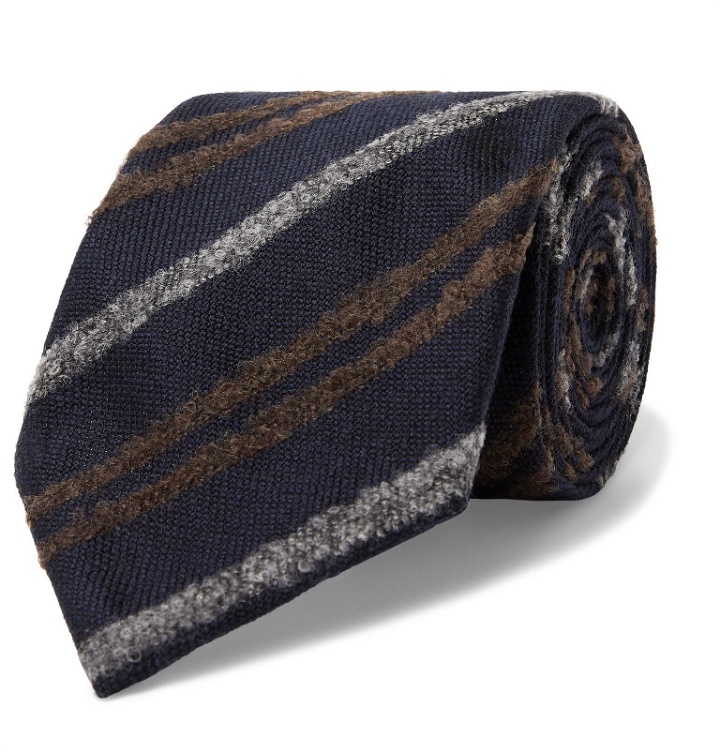 Photo: Boglioli - 7.5cm Striped Virgin Wool Tie - Blue