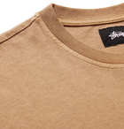 Stüssy - River Logo-Embroidered Cotton-Jersey T-Shirt - Neutrals