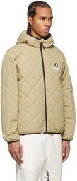 AAPE by A Bathing Ape Beige Down Quilted Logo Jacket