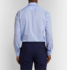 Canali - Light-Blue Impeccabile Slim-Fit Striped Cotton-Poplin Shirt - Blue