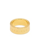 MM6 Maison Margiela MM6 Logo Ring in Yellow Gold Polished