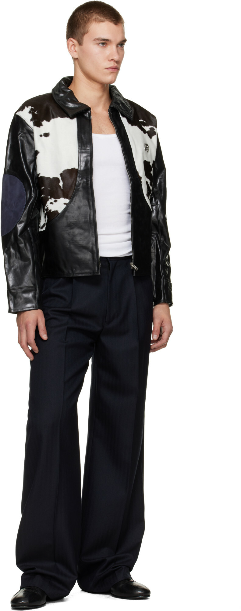 KidSuper Black Cowhair Leather Jacket