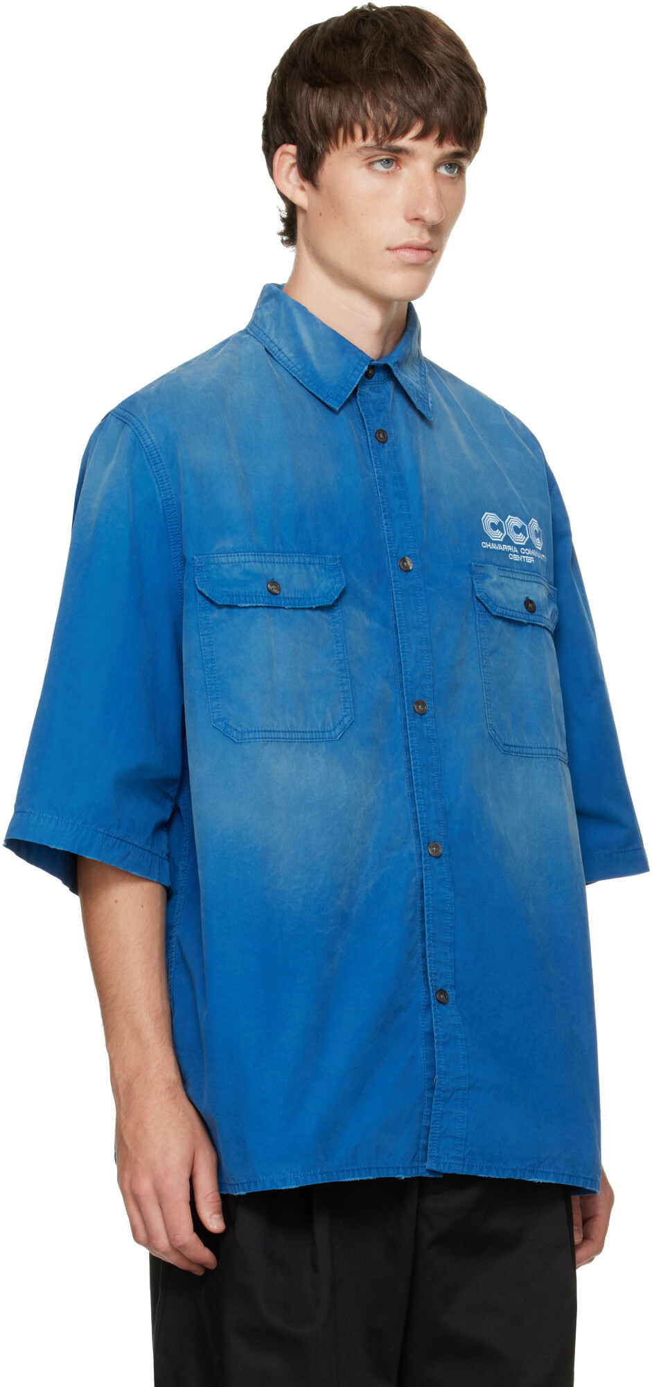 WILLY CHAVARRIA Blue S/S Workwear Corcoran Overshirt