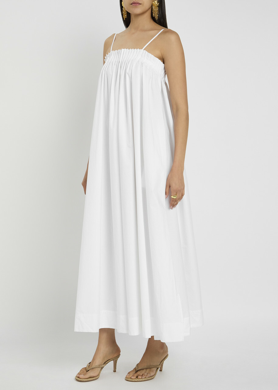 Bec & Bridge Aluca Pintuck Cotton-poplin Maxi Dress White