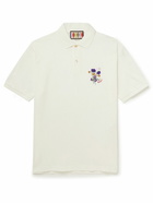 GUCCI - Logo-Embroidered Cotton-Piqué Polo Shirt - Neutrals