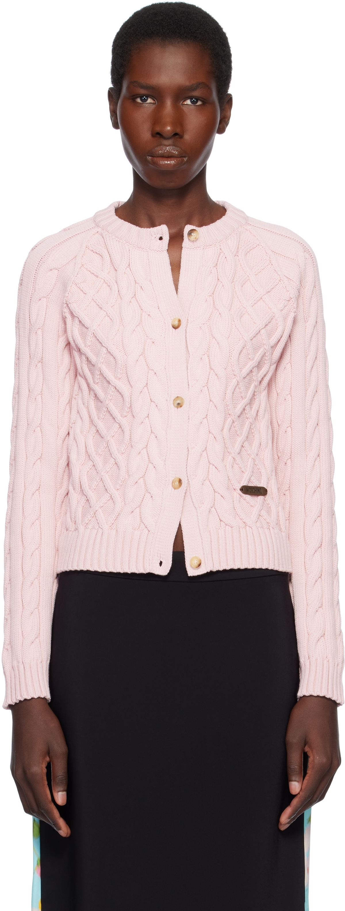 Moschino Pink Organic Cotton Blend Cardigan