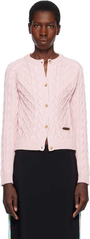 Photo: Moschino Pink Organic Cotton Blend Cardigan