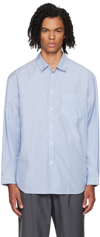 Photo: ATON Blue Giza Stripe Shirt