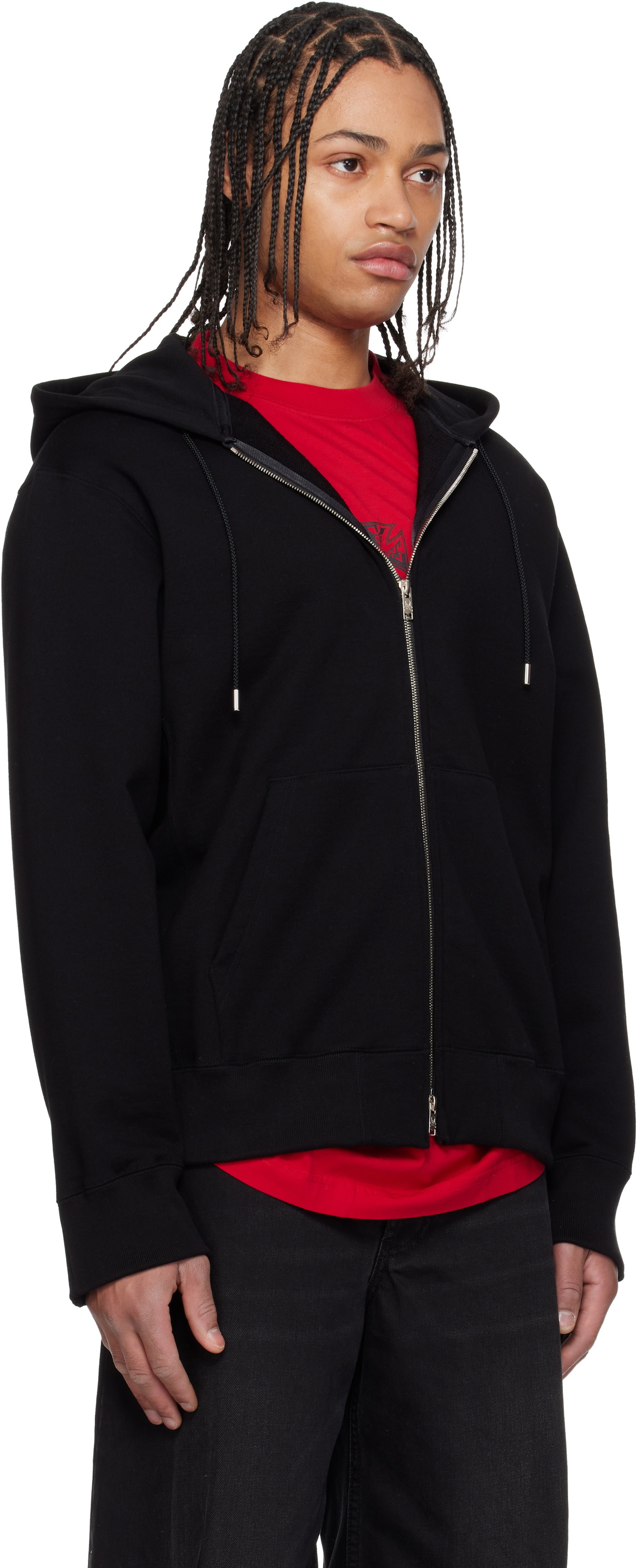 mastermind JAPAN Black OG Embroidery-Ish Zip-Up Hoodie