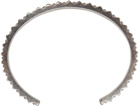 Saint Laurent Silver Textured Cuff Bracelet