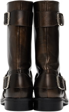 Stefan Cooke SSENSE Exclusive Brown Biker Boots