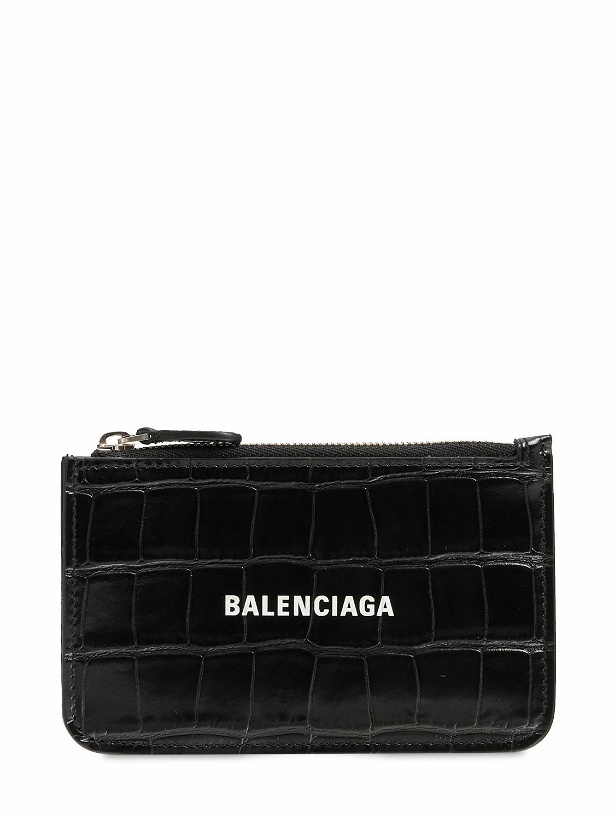 Photo: BALENCIAGA - Croc Embossed Leather Zip Card Holder
