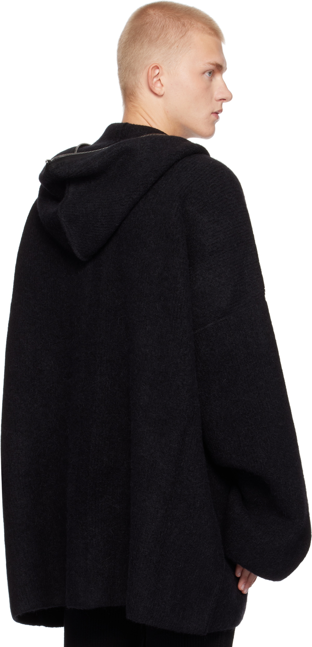 Rick owens 25ss knit hoodie リックオウエンス Rick Owens Black Porterville Alpaca Knit Hoodie Rick Owens