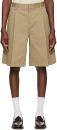 System Khaki Pleated Bermuda Shorts